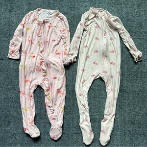 Bundle of 2!! Angel Dear Bamboo Little Bundle Pink Floral Footies